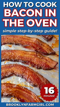 strips of bacon on a baking sheet Making Bacon In The Oven, How To Make Bacon In The Oven, Cooking Bacon In The Oven, Bacon In Oven, How To Make Bacon, Best Bacon, Homemade Breakfast