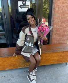 Birthday Outfit Ideas For School, Fair Outfits Black Women, 15th Birthday Outfit, 15th Birthday Outfit Ideas, Birthday Outfits Black Women, Birthday Outfits Black, Women With Flowers, Birthday Outfit Ideas, Outfit Ideas For School