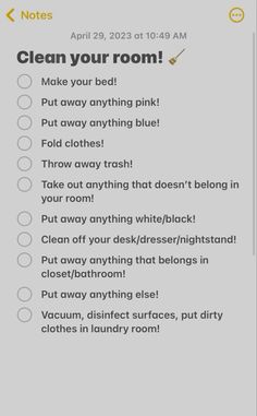 List For Cleaning Bedroom, Cleaning To Do List Bedroom, Ways To Keep Your Room Clean, Room Cleaning Challenge, How To Make Cleaning Your Room Fun, How To Tidy Your Bedroom, Tips To Clean Your Room, Deep Clean Room Checklist, Cleaning List By Room