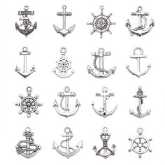 an assortment of different types of anchors on a white background with the words anchor written below it