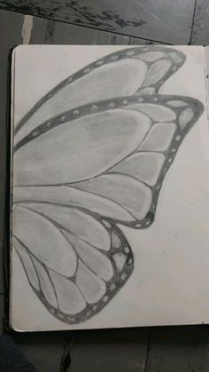 a drawing of a butterfly on a piece of paper