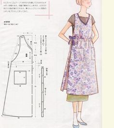 a women's dress pattern with an apron