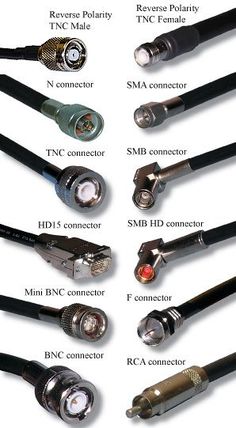 many different types of cables are shown in this diagram, including connectors and plugs