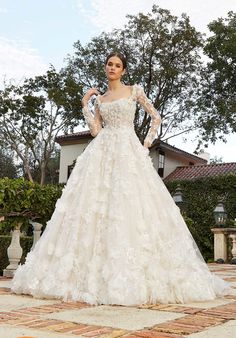 |Mori-Lee-2487-Fleurette-Wedding-Dress Dramatic Wedding Dress, Gown Silhouette, Country Bride, Satin Ball Gown, Tulle Balls, Essense Of Australia, Strapless Neckline, Tulle Ball Gown, Mori Lee