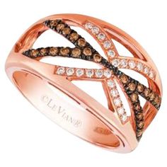 Le Vian Chocolatier® Ring featuring 1/5 cts. Chocolate Diamonds®, 1/8 cts. Vanilla Diamonds® set in 14K Strawberry Gold® Neutral Skin Tone, Argyle Diamonds, Diamond Mines, Chocolate Diamonds, Le Vian, Brown Diamond, Rough Diamond, Diamond Design, Sparkle Diamonds