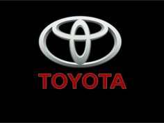 the toyota logo on a black background