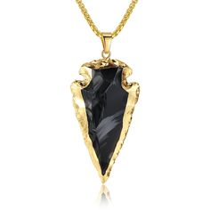 PRICES MAY VARY. ***IMPORTANT*** The edge is sharp and DO NOT let the children under 6 play with it Arrowhead Pendant: 2*1*0.3"(50*25*8mm) Obsidian raw crystal with the gold plated copper edge Chain of this obsidian necklace is 24"(60cm) stainless steel pearl chain Black obsidian was popularized in the Game of Thrones TV series as Dragon Glass to kill white walkers; Think about buying your very own dragon glass obsidian jewelry Our obsidian necklace comes with gift box & velvet pouch; 180-Days w Raw Obsidian, Arrowhead Pendant Necklace, Black Obsidian Necklace, Obsidian Jewelry, Game Of Thrones Tv, Dragon Glass, Energy Jewelry, Obsidian Necklace, Cuff Bracelets Handmade