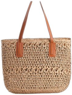 Trendy Beige Shoulder Bag For Vacation, Trendy Brown Straw Bag For Travel, Casual Light Brown Travel Bag, Trendy Brown Crochet Bag For Beach Season, Casual Lightweight Beige Beach Bag, Lightweight Casual Beige Beach Bag, Chic Shoulder Bag For Vacation, Casual Light Brown Tote Straw Bag, Casual Light Brown Straw Tote Bag