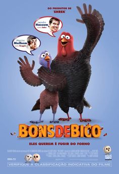 a movie poster for the film bons de bico with two turkeys and one bird