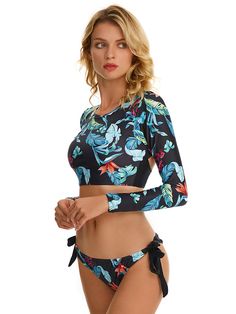 SkuCY-!95929MaterialPolyester LiningPolyester UnderwiredNo StyleLong Sleeves , Sport FeatureFloral Printed , Backless , Bandage NecklineRound-neck OccasionBeach , Hot Springs , Swimming Pool , Diving , Surfing SeasonsSpring , Summer , Autumn , Winter TypeWetsuits ColorBLUESizeS,M,L,XL,2XL Please consult the size chart we provide for this item's measurements to help you decide which size to buy.Please note: There may be 1-3cm differ due to manual measurement.CMINCHCupBustWaistHipsHeightWeight(kg)S70A81-8661-6683-88155-16542-50M70ABC-75AB86-9166-7188-93158-17250-58L75ABC-80AB91-9671-7693-98160-17457-64XL80ABC-85AB96-10176-8198-103162-17663-702XL85ABC-90AB101-10681-86103-108164-17869-78 Plus Swimwear, Hot Springs, Floral Printed, Swimming Pool, Tankini, Swimming Pools, Autumn Winter, Surfing, Cover Up