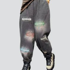 Elevate your street flair game with these dark sanded denim pants from the 2023 Autumn-Winter Collection. Patterned for the trendy woman who wants to make a statement, these pants feature a high-waist and baggy fit, perfect for a relaxed and urbane look. The dark wash adds a touch of sophistication, while the rubber closure ensures a simple and secure fit. But what truly sets these pants apart are the stitched details that add a unique and luxurious touch.Why These Pants Should Be Your Next Purc Pants Baggy, Jean Pants, Lady Grey, 2023 Autumn, Baggy Fits, Urban Fashion, Winter Collection, Denim Pants, Trend Setter