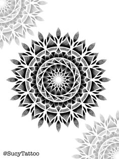 an abstract black and white flower design