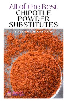 the best chipotie powder for substitutes with text overlay that reads, all of the best chipotie powder substitues