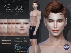 an image of a male mannequin with different skin tones and hair color options