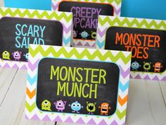 these monster themed signs are perfect for the kids to use in their classroom or playroom