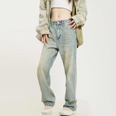 5ft 4''(166cm) tall, 95 lbs(43kg) weight and wearing a size S - Yellow blue color- Wide straight fit- Denim Faded Mid-rise Jeans For Streetwear, Faded Jeans For Streetwear, Mid-rise Faded Jeans For Streetwear, Casual Blue Straight Fit Flare Jeans, Medium Wash Straight Fit Bottoms For Streetwear, Faded Baggy Full-length Jeans, Straight Fit Medium Wash Bottoms For Streetwear, Straight Medium Wash Jeans For Streetwear, Mid-rise Washed Blue Flare Jeans For Streetwear