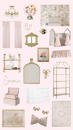 Pink French floral nursery. Antique nursery. Pink nursery ideas. Girls nursery ideas. Pink Princess Nursery Ideas, Designer Nursery Girl, Pink And Gold Toddler Room, Baby Girl Nursery Pink And Gold, Classy Pink Nursery, Grandmillennial Nursery Girl, Pink Girl Nursery Ideas, Loveshack Fancy Nursery, Pink And Gold Nursery Baby Girl