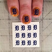 Detroit Tigers "D" Nail Art - http://www.customsense.com/detroit-tigers-nail-art-p-729.html Detroit Tigers Baseball, Best Nail Polish, Nail Bar