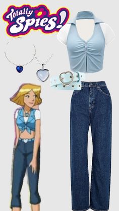 Tottaly Spies Icons, Total Spies, Totally Spies Outfits, Clover Outfit, Spies Outfits, Outfit Cartoon, Famous Outfits