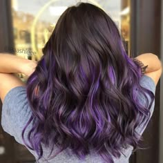 Pravana Violet, Underlights Hair, Peekaboo Hair, Hair Color Streaks, Dyed Hair Inspiration