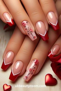 White Nails With Red Design, Nails With Flowers, January Nail, Rings Brand, Unghie Sfumate, Latest Nail Designs, Nails Yellow, Minx Nails, Manicure Y Pedicure