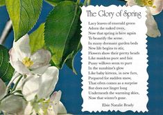 an image of the glory of spring poem