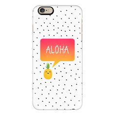 an iphone case with the words aloha and a pineapple on it,