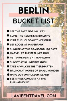 the berlin bucket list with text overlay