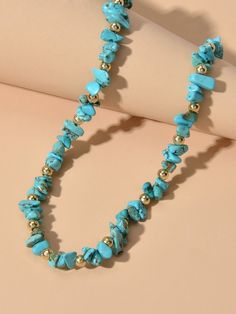 Color: Blue Gender: Women Material: Glass Product Measurements in cm : Size Length one-size 46.5-51.5 Casual Turquoise Beaded Necklaces With Colorful Beads, Casual Turquoise Beaded Necklace With Colorful Beads, Light Blue Beaded Casual Jewelry, Casual Turquoise Beaded Necklaces, Casual Turquoise Beaded Necklace, Trendy Beaded Necklace With Colorful Turquoise Beads, Trendy Turquoise Beaded Necklaces With Round Beads, Blue Round Bead Necklaces, Blue Round Bead Necklaces As Fashion Accessory