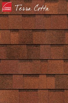 a brown roof with the words terra cotta on it and a red fire hydrant