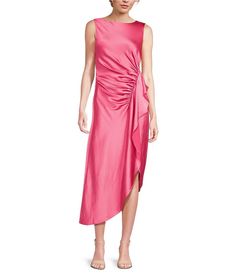 Alex Marie Monica Drapey Satin Sleeveless Midi Dress | Dillard's Alex Marie, Evening Dresses Cocktail, Sleeveless Midi Dress, Midi Dress Party, Wedding Bridesmaid Dresses, Midi Dress Sleeveless, Dillard's, Formal Gowns, Mother Of The Bride Dresses