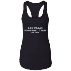 the las vegass women's football team tank top in black with white lettering