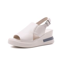 Lasaky - Platform Sandals with Peep Toe and Wedge Heels Fashion Shoes Chunky Heel High Heels Cake Shoes, Classy Sandals, Peep Toe Wedge Sandals, Casual High Heels, Open Toe High Heels, Womens Sandals Summer, Shoes Soft, Womens Sandals Wedges, Peep Toe Sandals