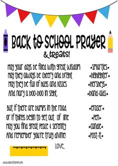 the back to school prayer poster