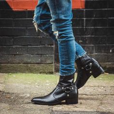 Men's Black Jodhpurs Syle Stylish Buckle Boot Handamde Edition on Storenvy Harness Boots Men, Botas Outfit, Jodhpur Boots, High Quality Boots, Custom Design Shoes, Boot Straps, Harness Boots, Mens Leather Boots, Leather Boot Shoes