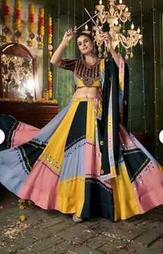 PRE ORDER Pastel multicolor Embroidery Navratri lehenga choli. Multicolor Resham Embroidery Dress For Diwali, Multicolor Festive Dress For Navratri, Traditional Multicolor Cutdana Dress, Multicolor Semi-stitched Dress With Cutdana, Multicolor Zari Work Sets For Festive Season, Multicolor Traditional Drape Dresses For Navratri, Multicolor Dresses With Traditional Drape For Navratri, Multicolor Anarkali Dress For Navratri, Multicolor Bollywood Dress With Cutdana