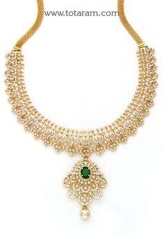 18 karat white & yellow gold polish '3 in 1' diamond necklace with color stones & south sea pearl  
  this product has a detachable pendant which can be used as a separate pendant with most chains
  this product has inter changeable stones in the necklace
  length of the pendant : 2.20 inches
  width of the pendant : 1.40 inches


introducing the exquisite 18 karat white & yellow gold polish '3 in 1' diamond necklace with color stones & south sea pearl, a stunning piece of jewelry crafted by tot Luxury White Temple Necklace With Tilla, Elegant Luxury Yellow Temple Necklace, Detachable Pendant, Diamond Choker Necklace, Color Stones, Sea Pearl, Gold Jewelry Indian, South Sea Pearls, Sea Pearls