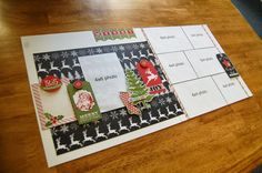 a wooden table topped with lots of cards