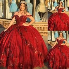 Princess Quinceanera Dresses Sweet 16 Beaded Red 3D Flower Party Prom Ball Gowns Royal Blue Quinceanera Dresses, Burgundy Quinceanera Dresses, Royal Blue Quinceanera, Vestido Charro, Red Quince, Quinceñera Dresses, Red Quinceanera Dresses, Quinceanera Dresses Blue, Pretty Quinceanera Dresses