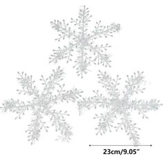 a snowflake is shown with measurements for the height