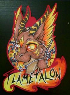 a drawing of a cat with flames on it's face and the words lametalon