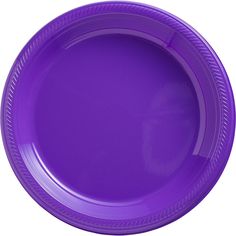 a purple plastic plate on a white background