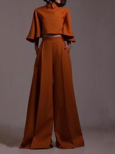 Stand Collar Simple Blouse | stylewe Simple Blouse, Fashion Mode, Mode Inspiration, Fashion Sewing, Look Fashion, Modest Fashion, Classy Outfits, Chic Outfits, Stella Mccartney