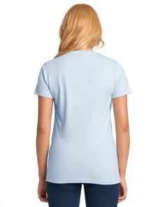 Ladies' Boyfriend T-Shirt - LIGHT BLUE - S | Next Level Women's Cotton Boyfriend T-Shirt in Light Blue Size Small | Ringspun Pink Banana, Boyfriend T Shirt, Popular Colors, Boyfriend Style, Warm Grey, Military Green, Next Level, Forest Green, White Undershirt