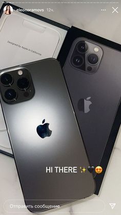 two new iphones are sitting next to each other