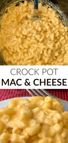 the crockpot mac and cheese is ready to be eaten