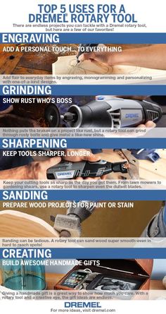 an advertisement with instructions on how to use the drill and screwdriver for woodworking