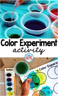 color experiment activity for toddlers to learn how to use the colors in their paintings