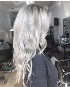 Ice Hair, Platinum Blonde Highlights, Silver Blonde Hair, Long Gray Hair