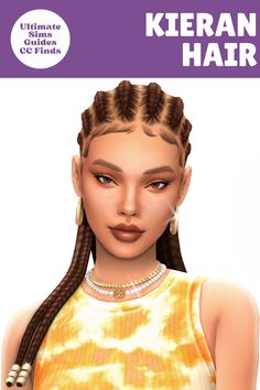 The Kieran Hair is a gorgeous braided texture hair for #TheSims4 this black hairstyle is very beautiful and works so well with other looks in the game #Sims4CCFinds